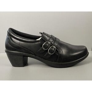Easy Street Stroll Shoes Womens Size 10 W Black Comfort Wave Loafer Buckle